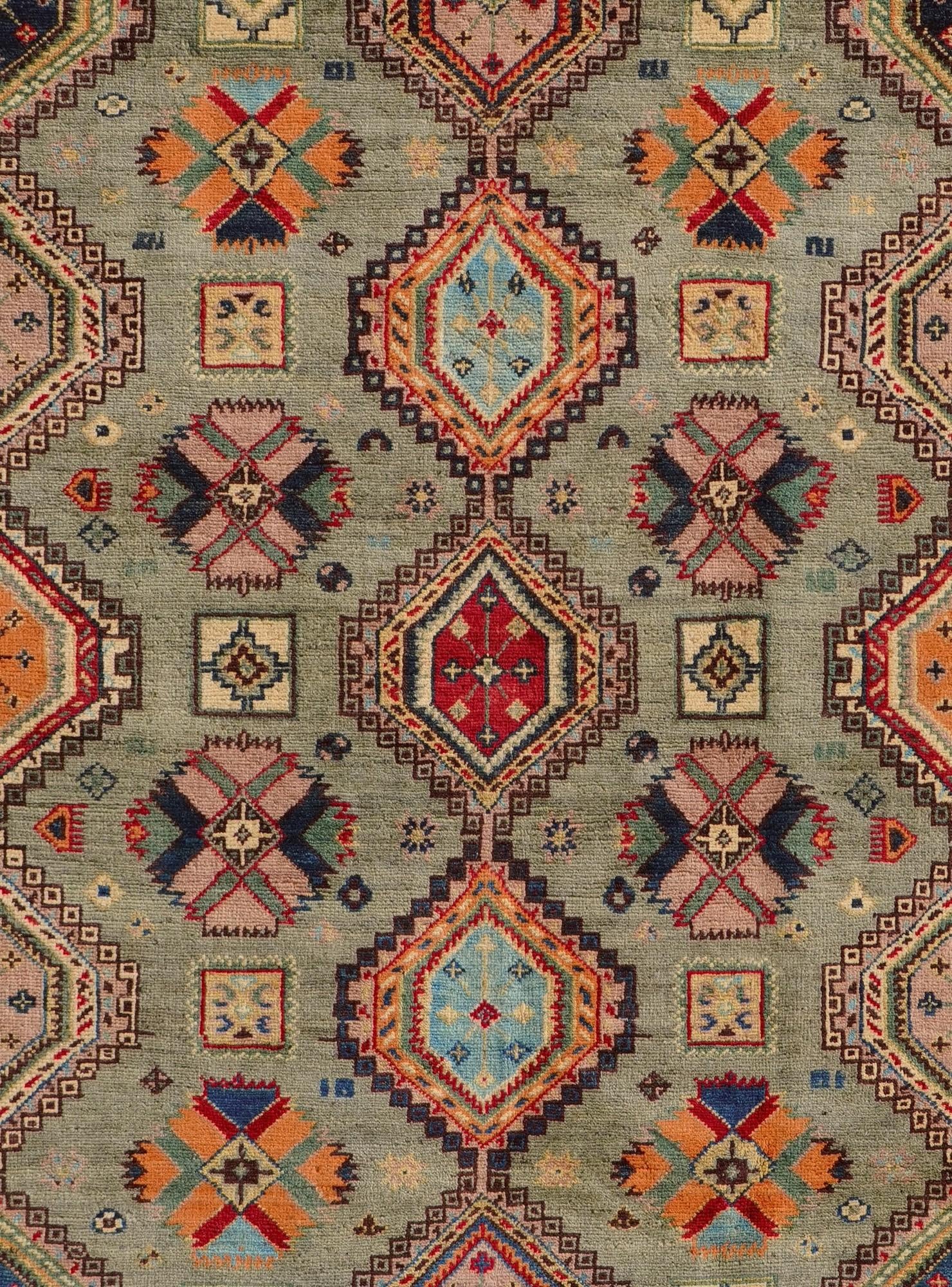 6' 5 x 9' 4 Hand Knotted Kazak Rug
