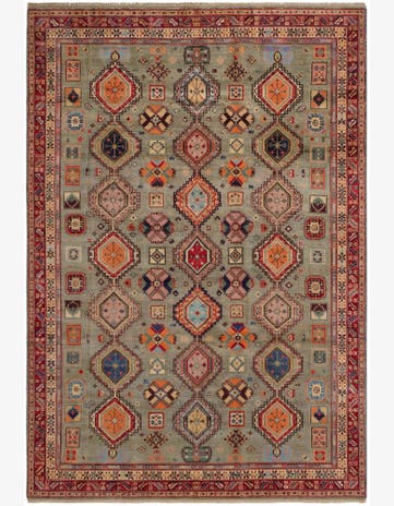 6' 5 x 9' 4 Hand Knotted Kazak Rug