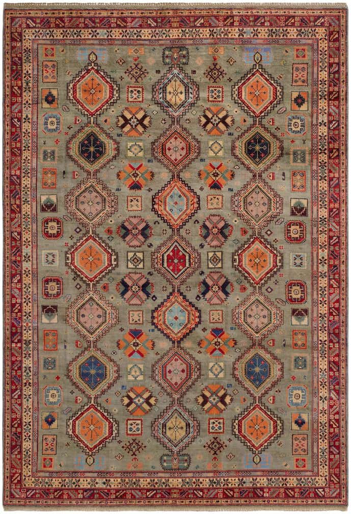 6' 5 x 9' 4 Hand Knotted Kazak Rug