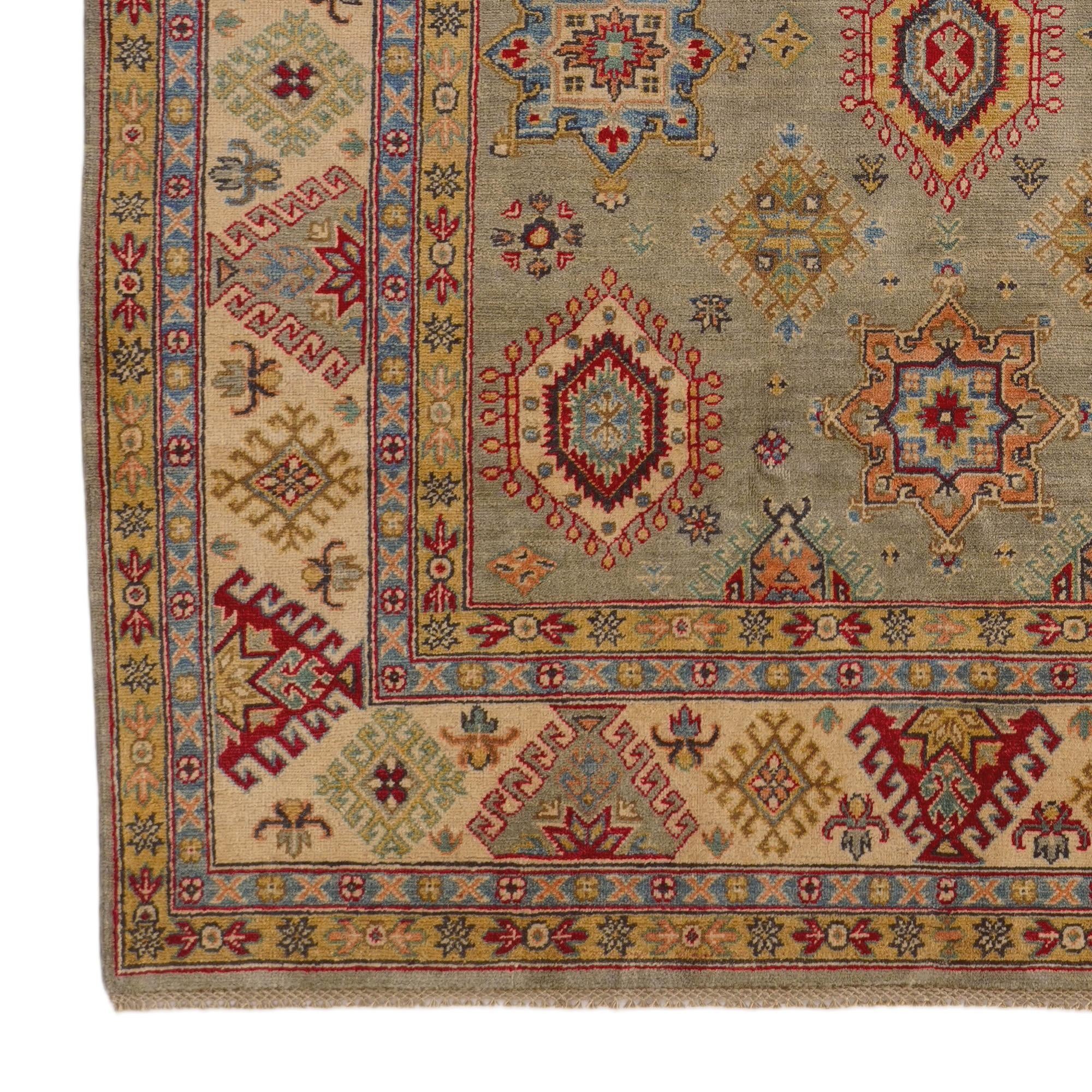 6' 7 x 9' 10 Hand Knotted Kazak Rug
