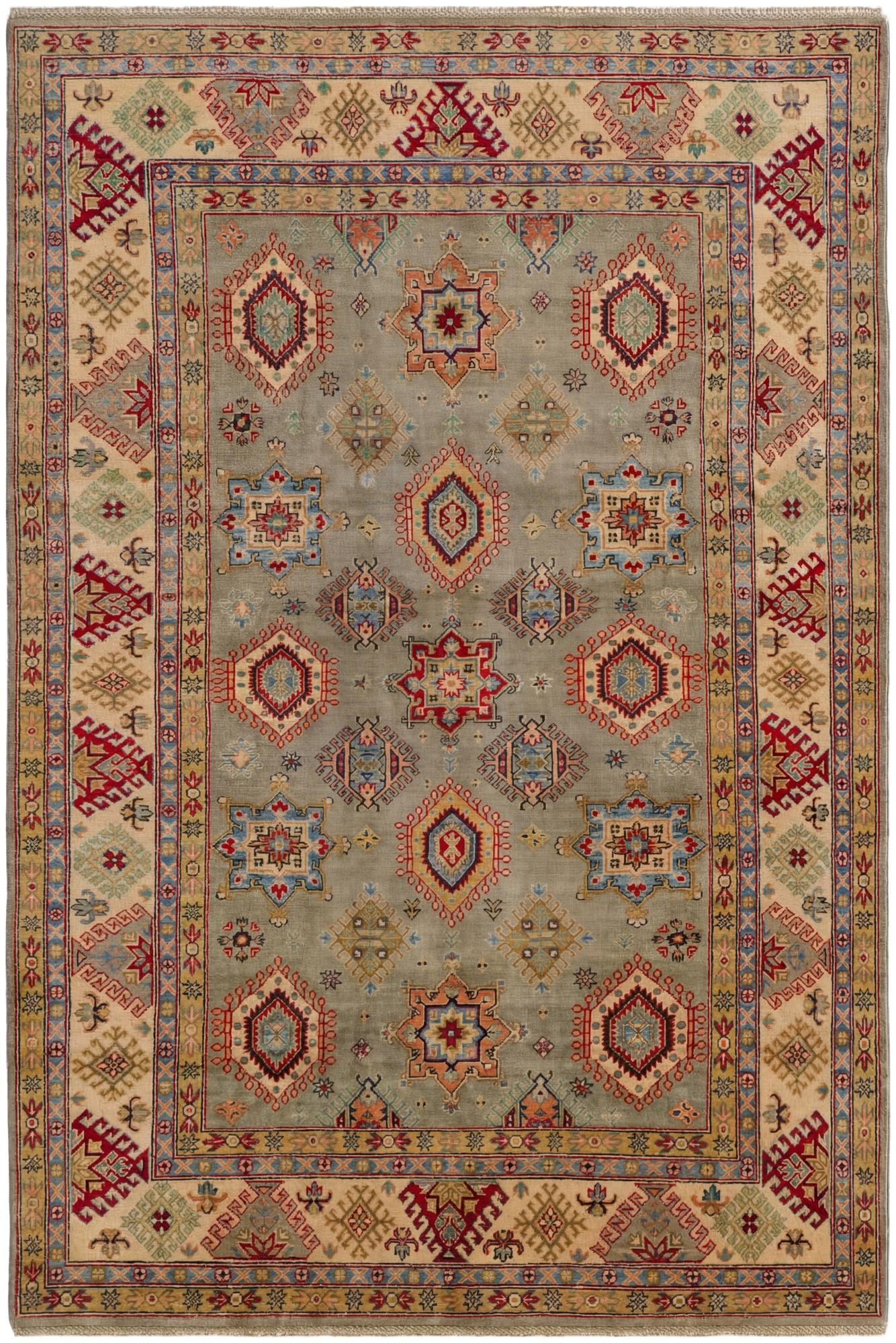 6' 7 x 9' 10 Hand Knotted Kazak Rug