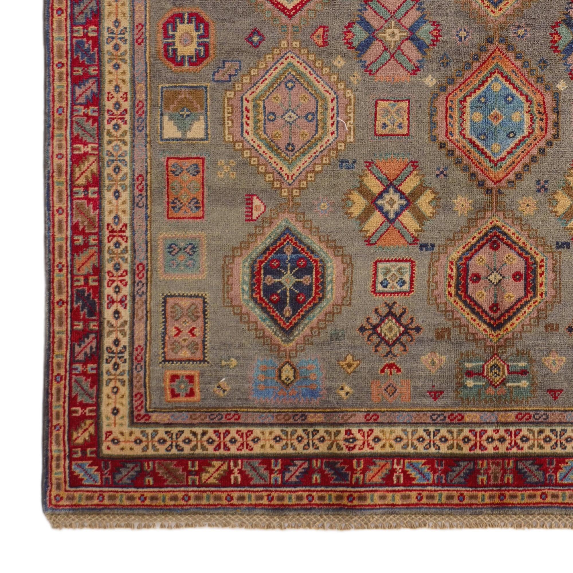 5' 4 x 7' 8 Hand Knotted Kazak Rug