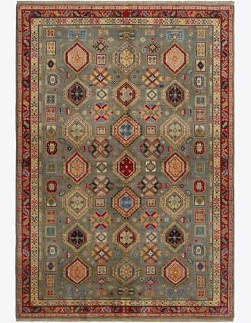 5' 7 x 7' 11 Hand Knotted Kazak Rug