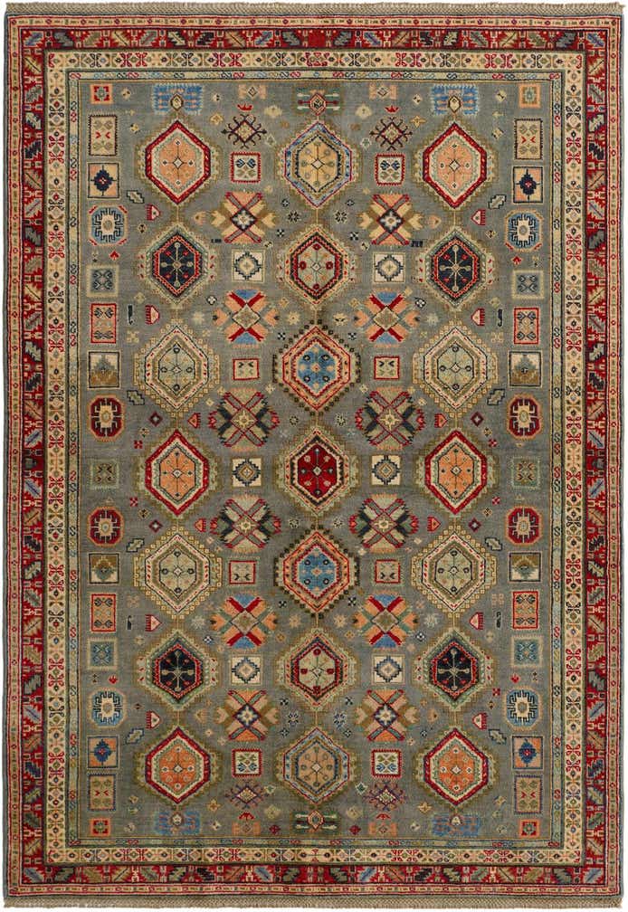 5' 7 x 7' 11 Hand Knotted Kazak Rug