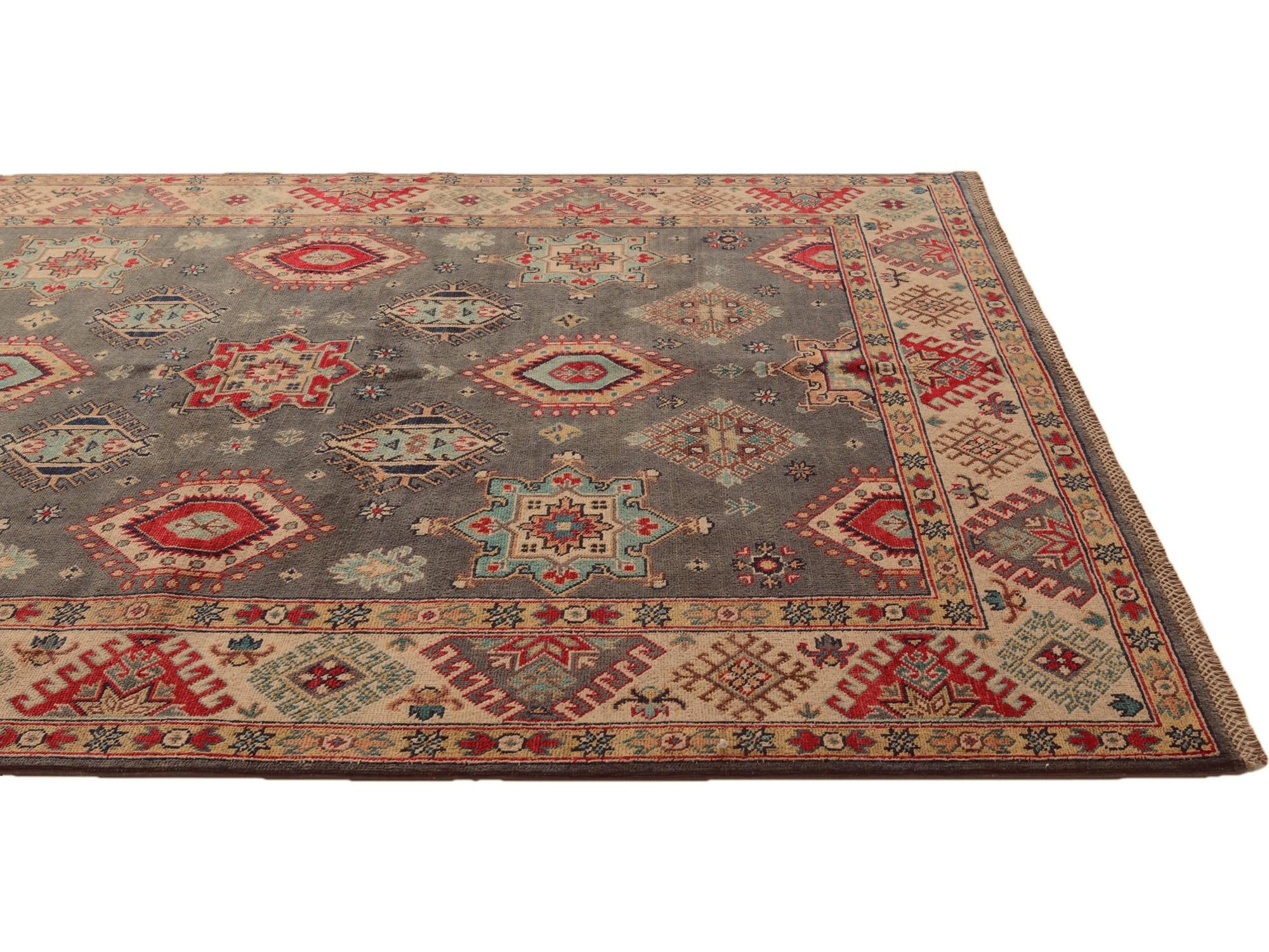 5' 7 x 7' 7 Hand Knotted Kazak Rug