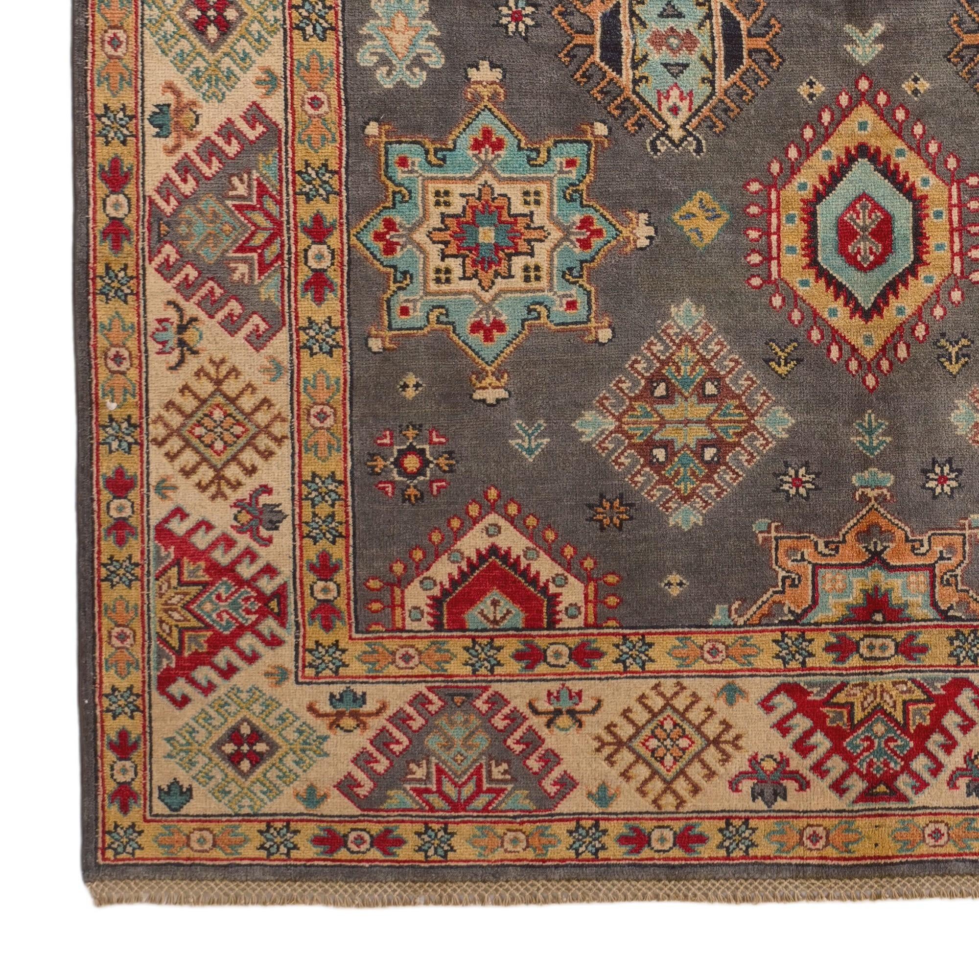 5' 7 x 7' 7 Hand Knotted Kazak Rug