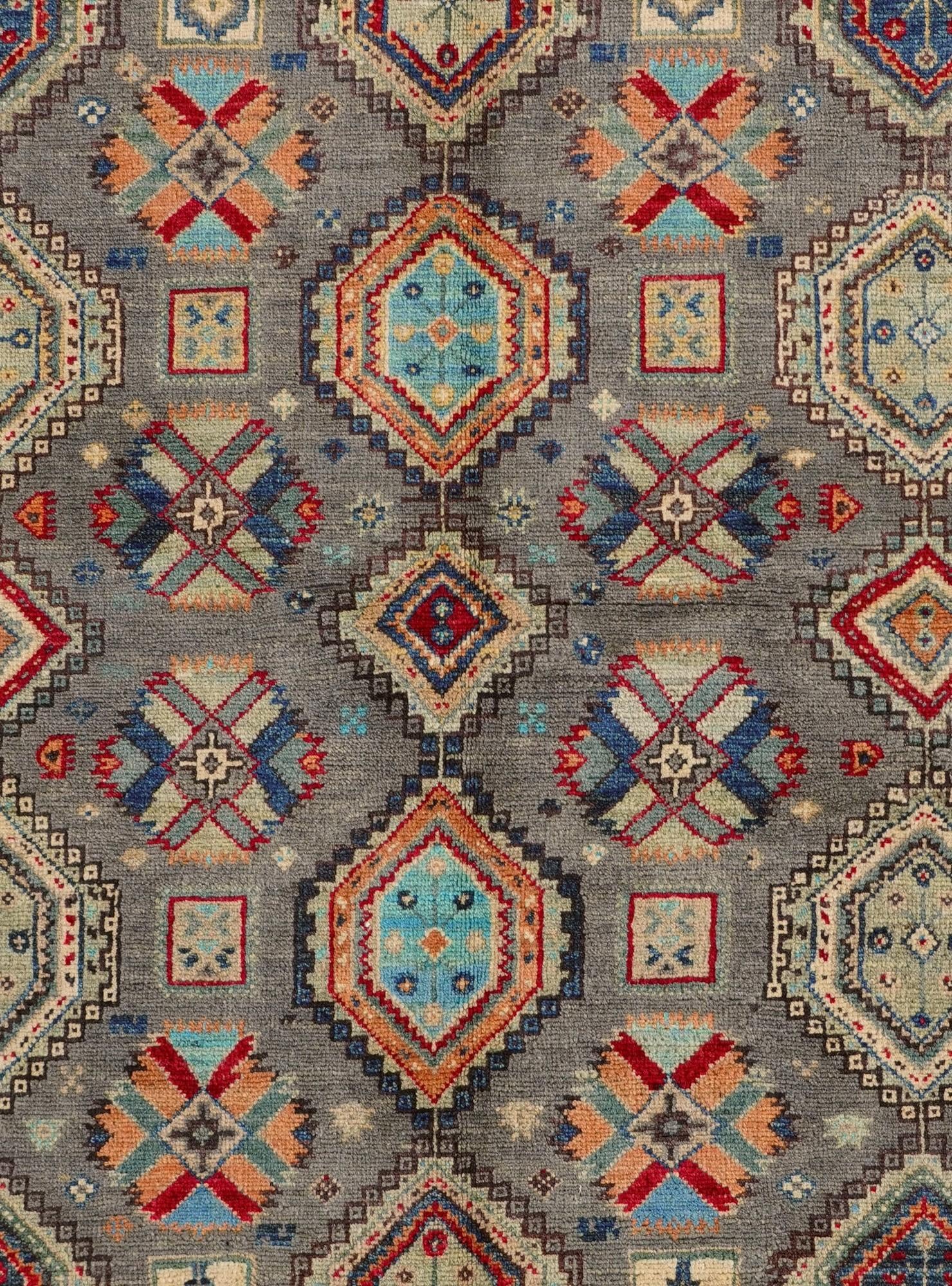 5' 7 x 8' 4 Hand Knotted Kazak Rug