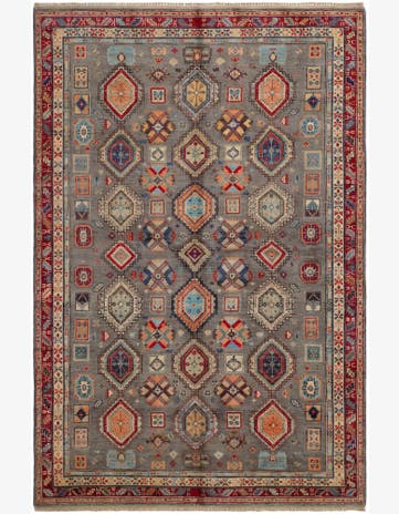 5' 7 x 8' 4 Hand Knotted Kazak Rug