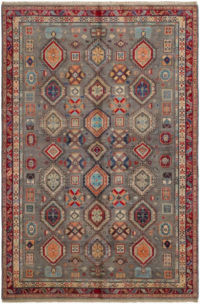 5' 7 x 8' 4 Hand Knotted Kazak Rug