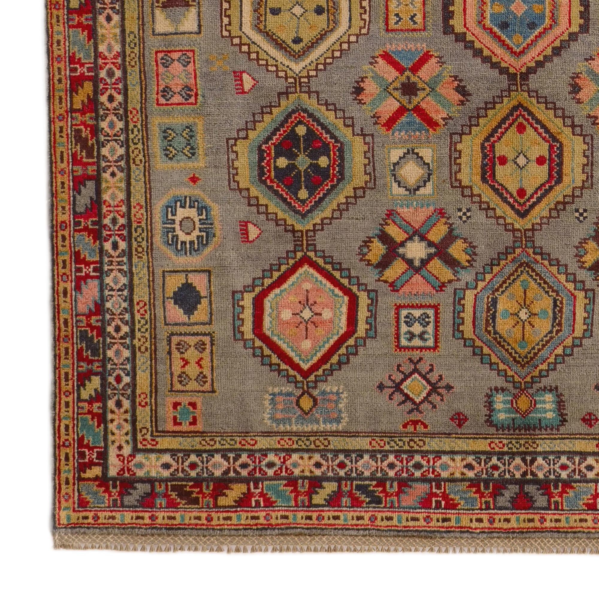 5' 2 x 7' 11 Hand Knotted Kazak Rug