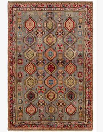 5' 2 x 7' 11 Hand Knotted Kazak Rug