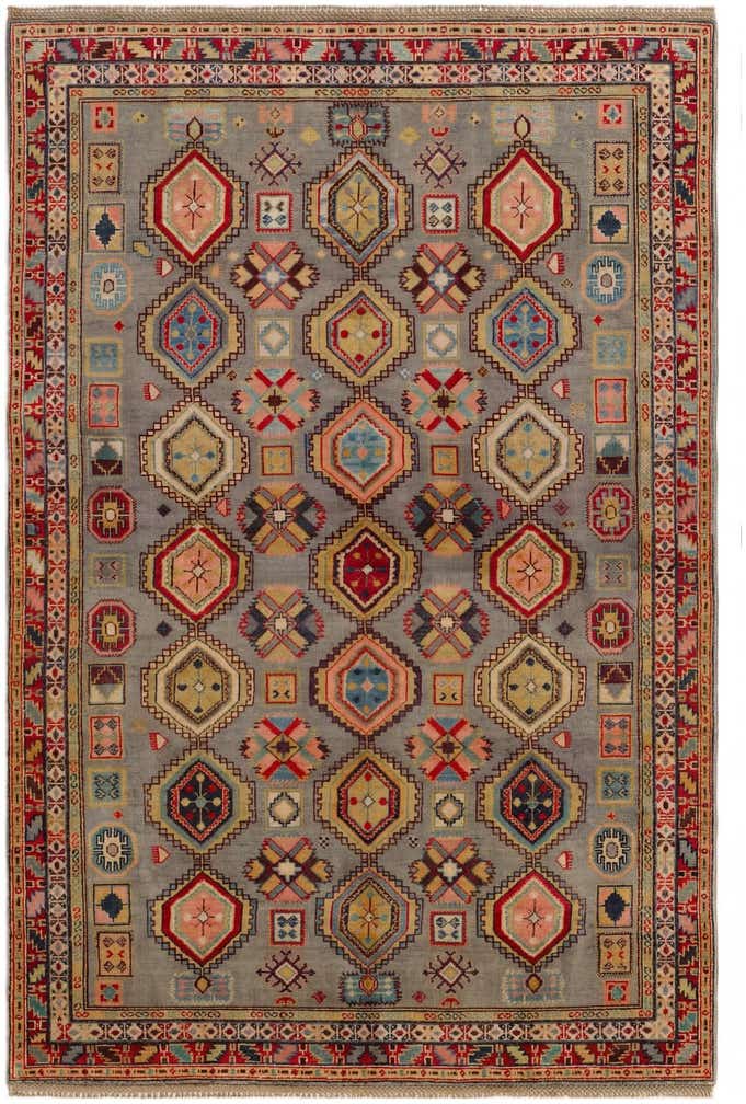 5' 2 x 7' 11 Hand Knotted Kazak Rug