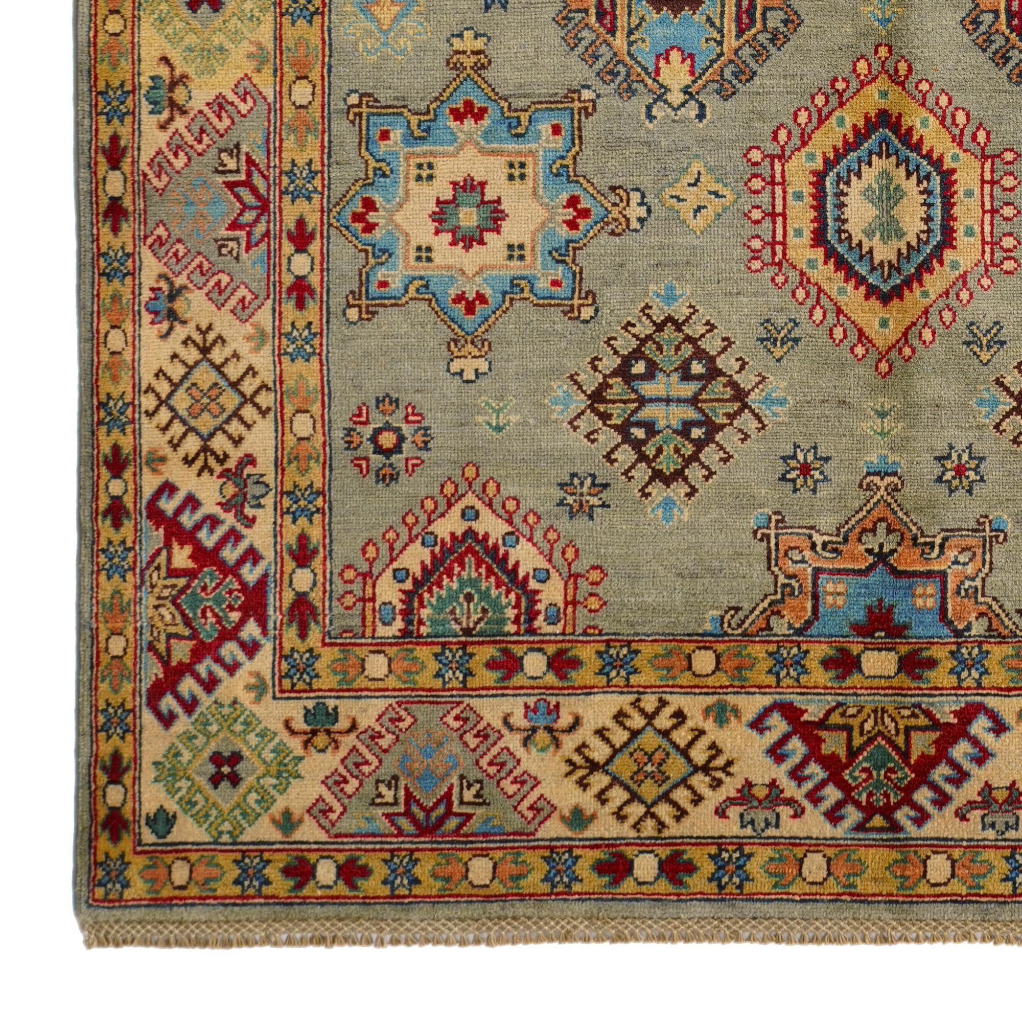 5' 7 x 7' 10 Hand Knotted Kazak Rug