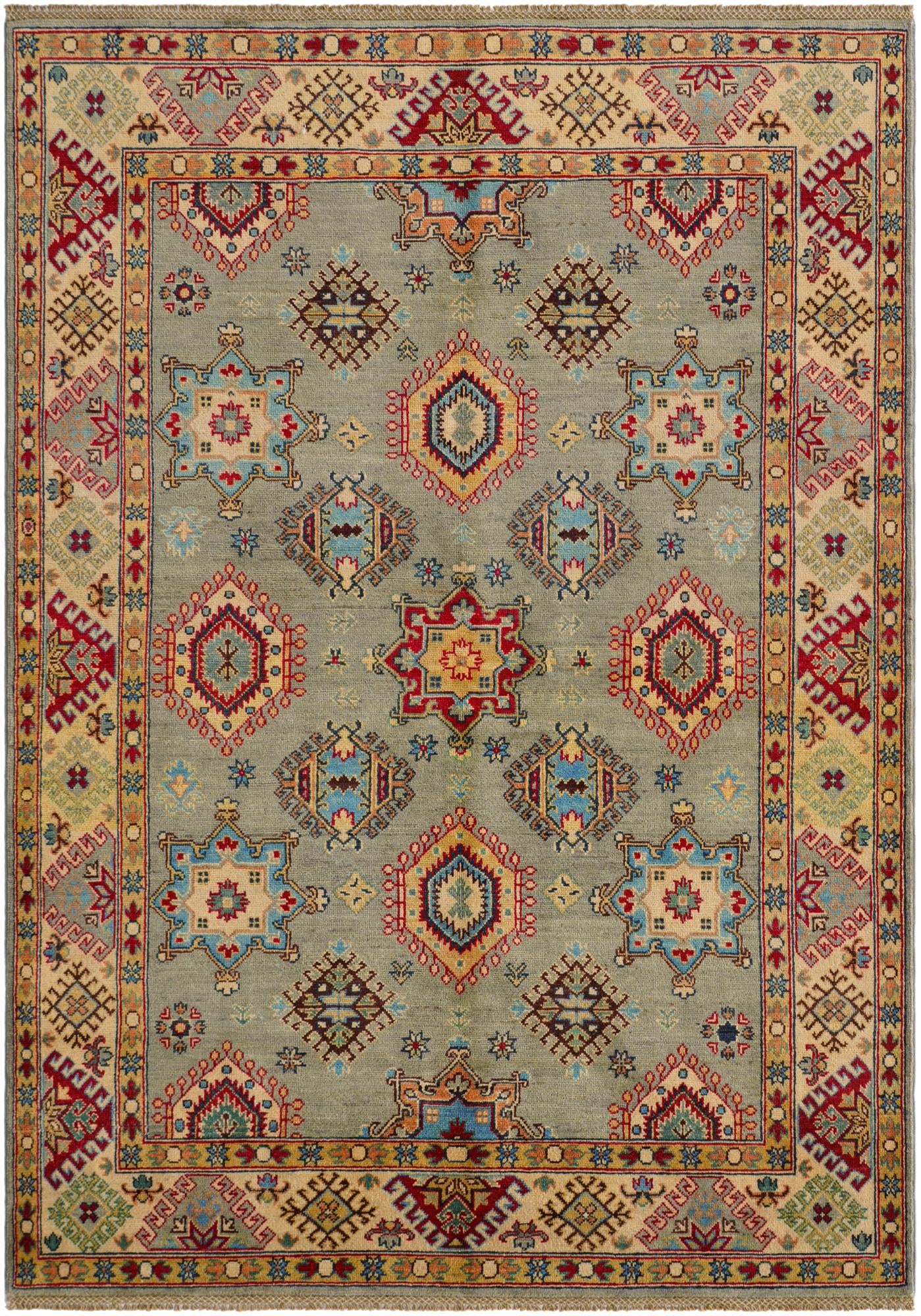 5' 7 x 7' 10 Hand Knotted Kazak Rug
