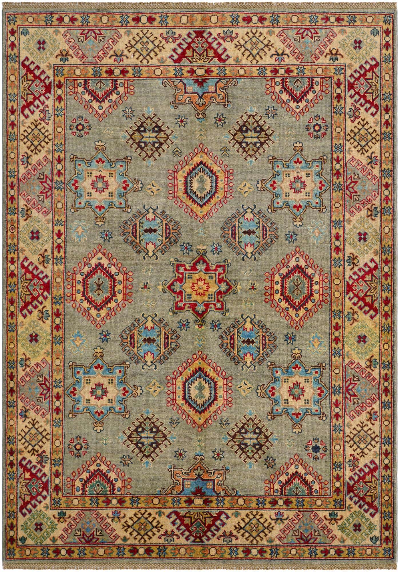 5' 7 x 7' 10 Hand Knotted Kazak Rug