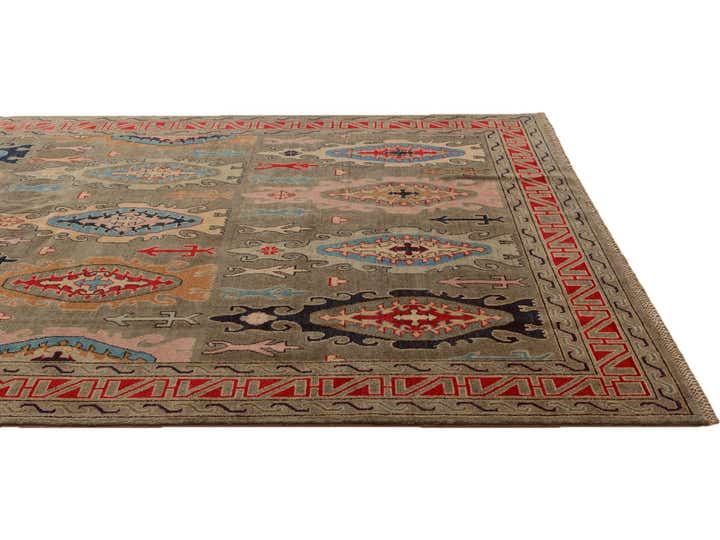 6' 7 x 9' 9 Hand Knotted Kazak Rug