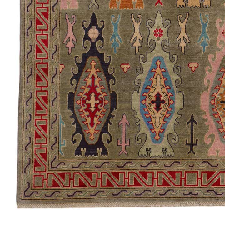 6' 7 x 9' 9 Hand Knotted Kazak Rug