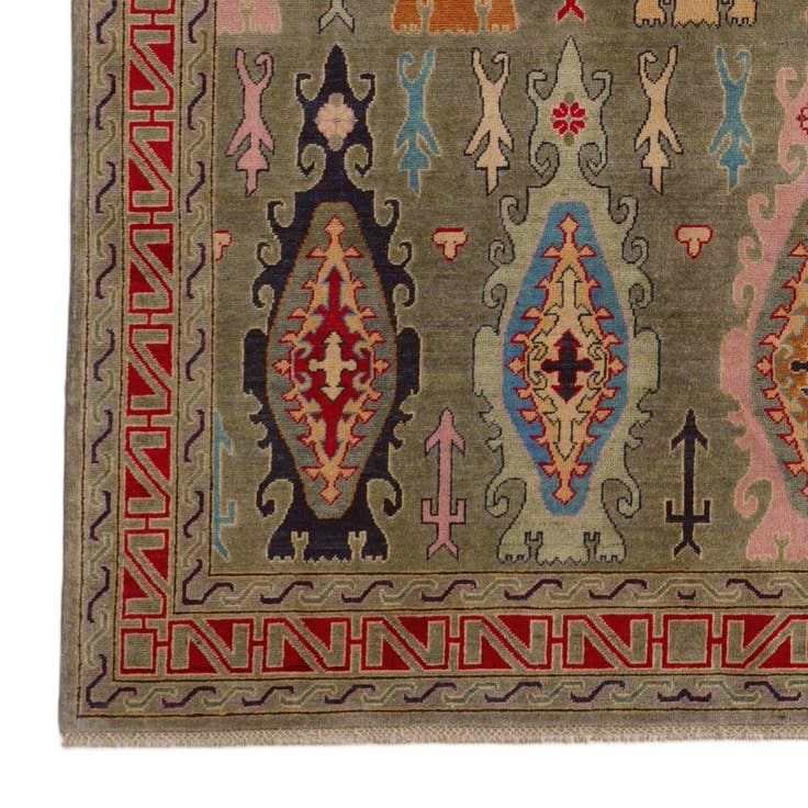 Detail image of 6' 7 x 9' 9 Hand Knotted Kazak Rug
