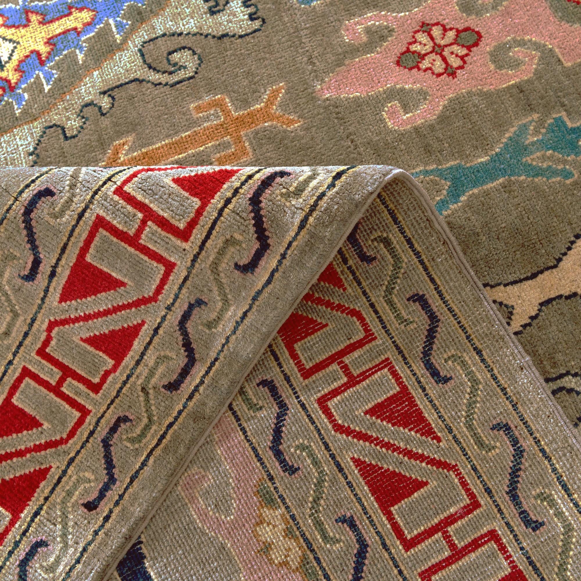 6' 7 x 9' 9 Hand Knotted Kazak Rug