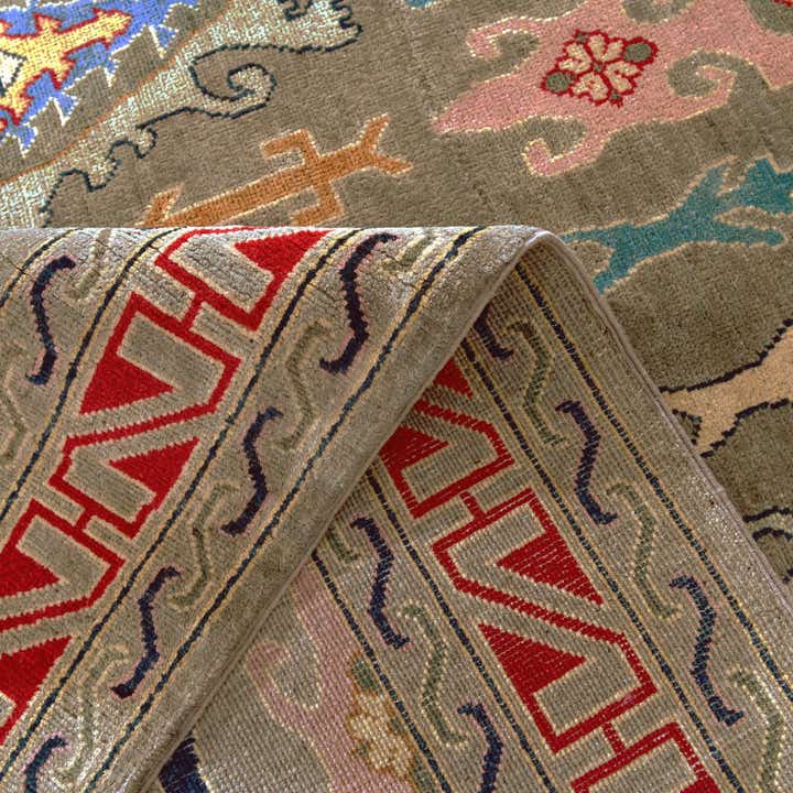 6' 7 x 9' 9 Hand Knotted Kazak Rug