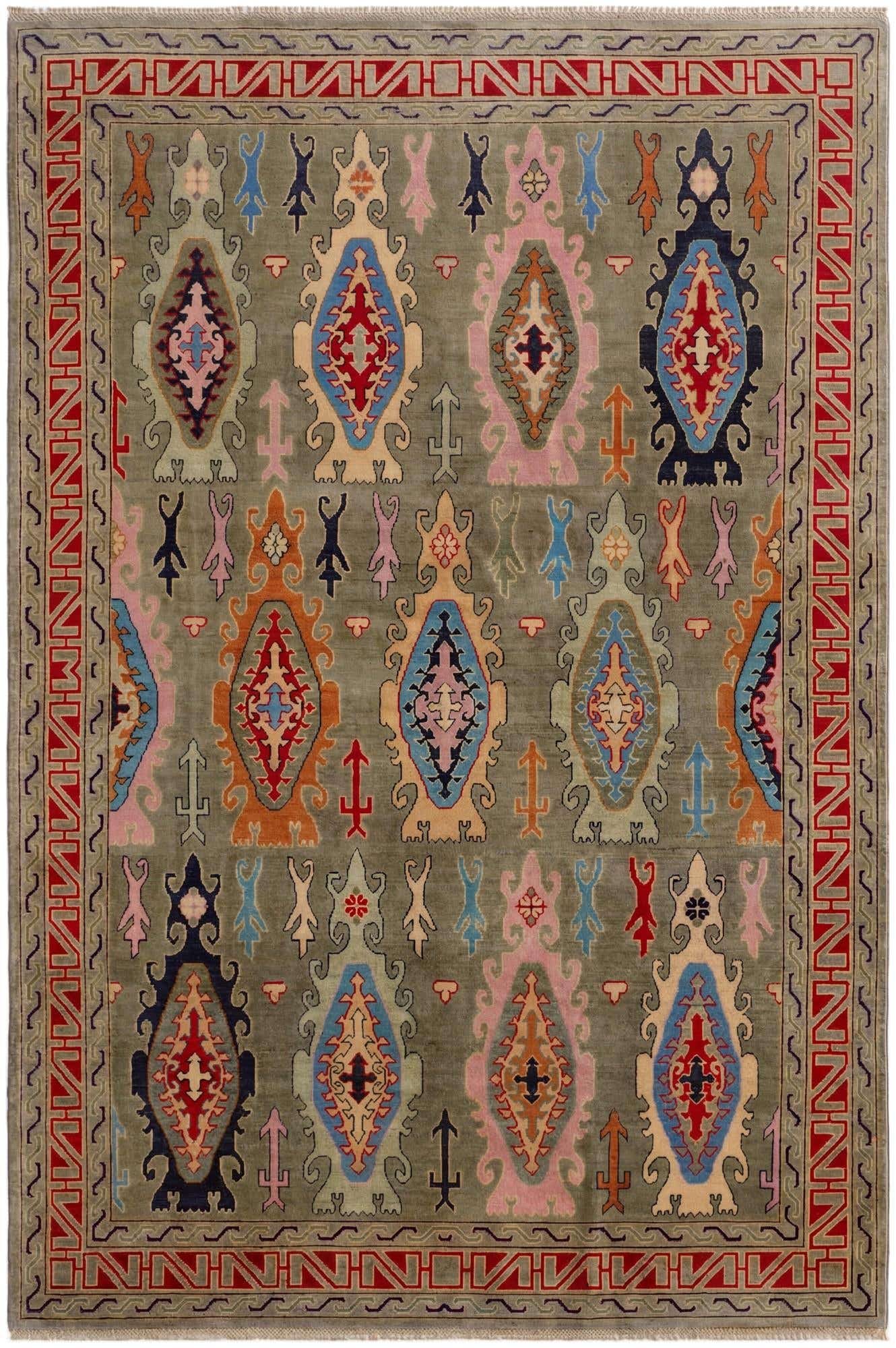 6' 7 x 9' 9 Hand Knotted Kazak Rug