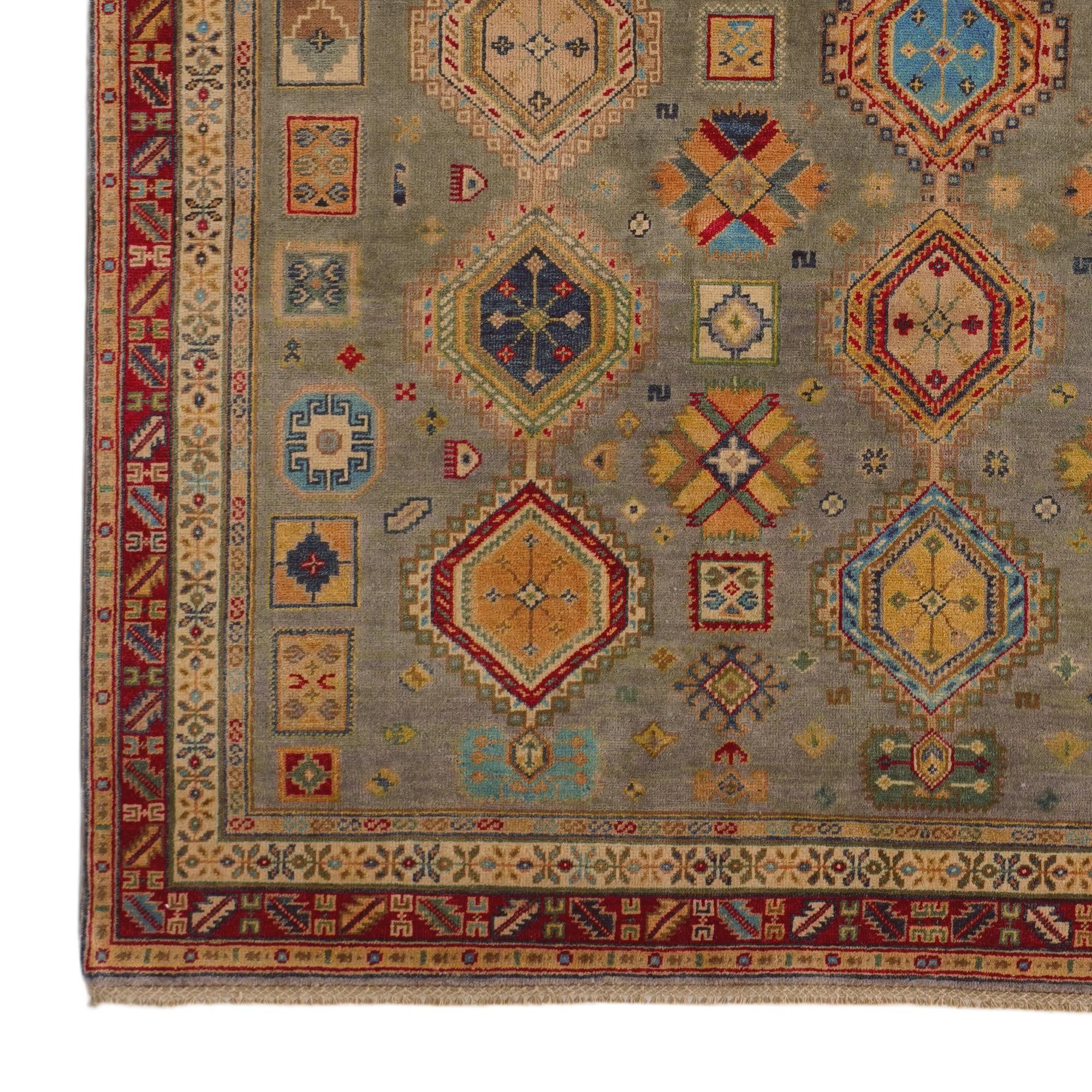 6' 8 x 9' 7 Hand Knotted Kazak Rug