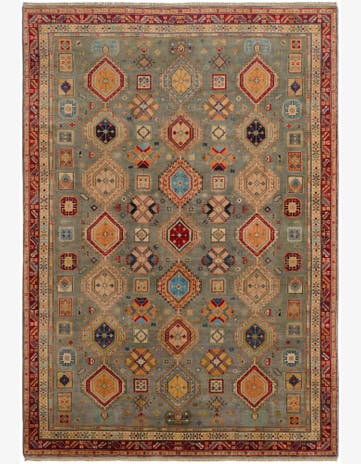6' 8 x 9' 7 Hand Knotted Kazak Rug