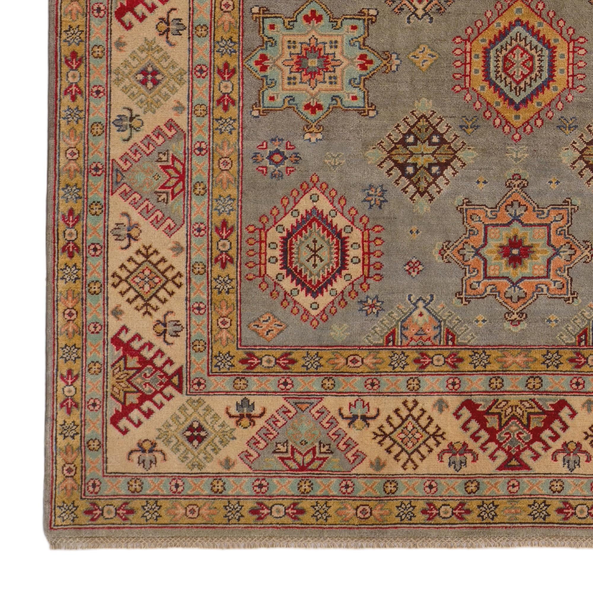 6' 10 x 9' 8 Hand Knotted Kazak Rug