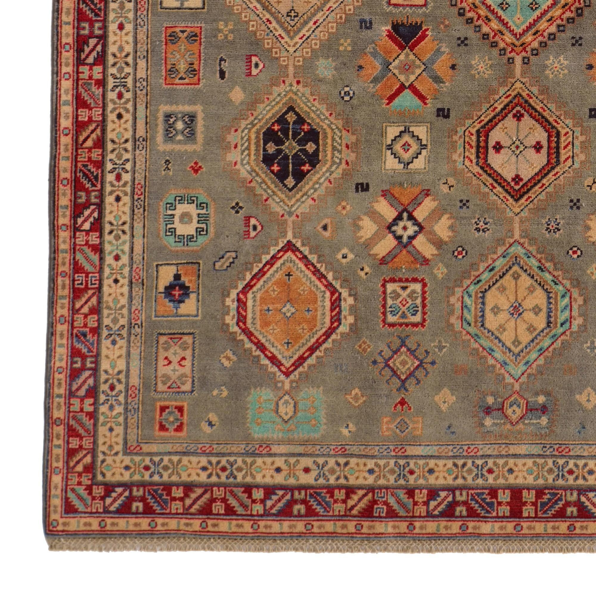 6' 5 x 9' 9 Hand Knotted Kazak Rug