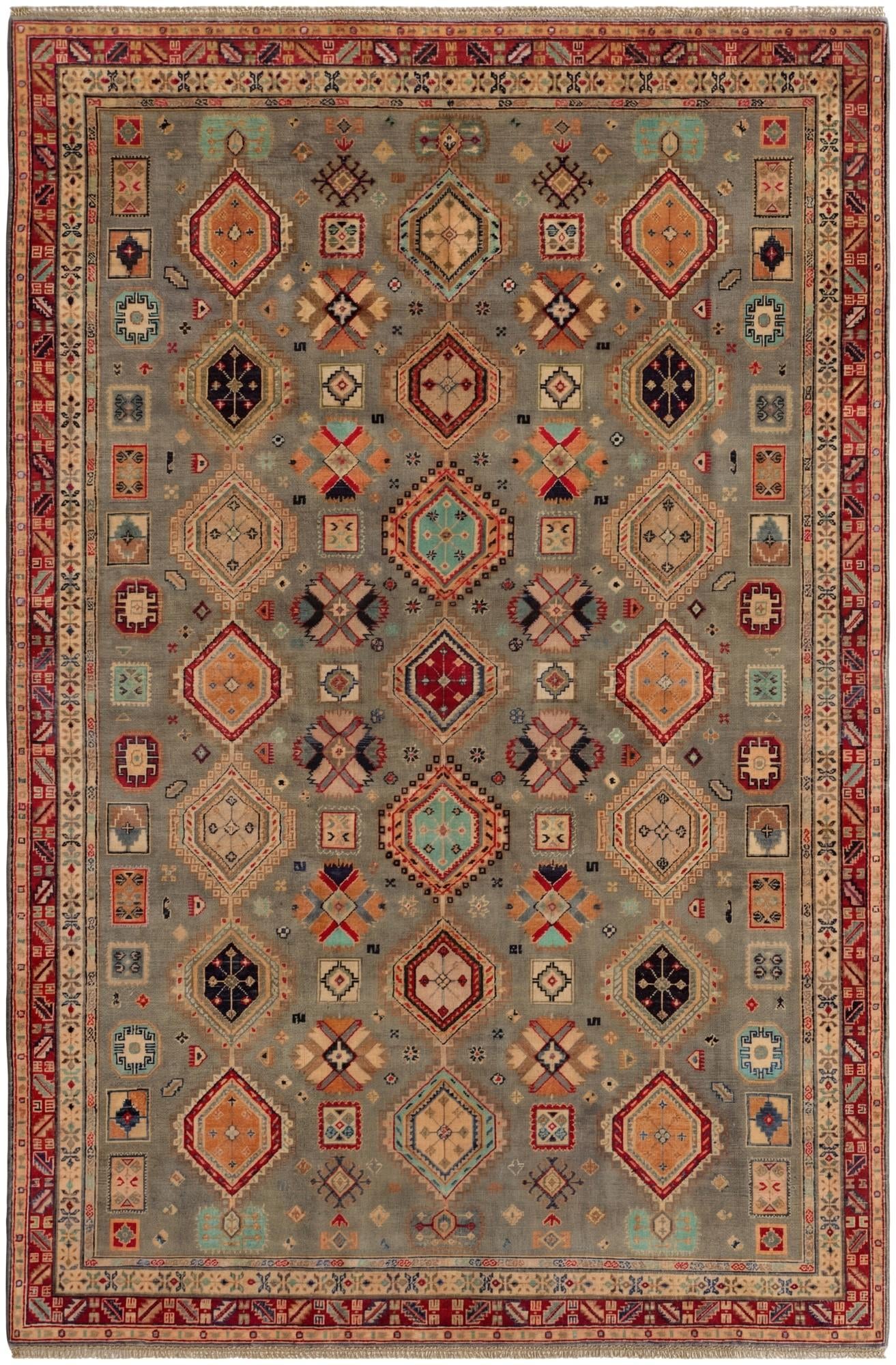 6' 5 x 9' 9 Hand Knotted Kazak Rug