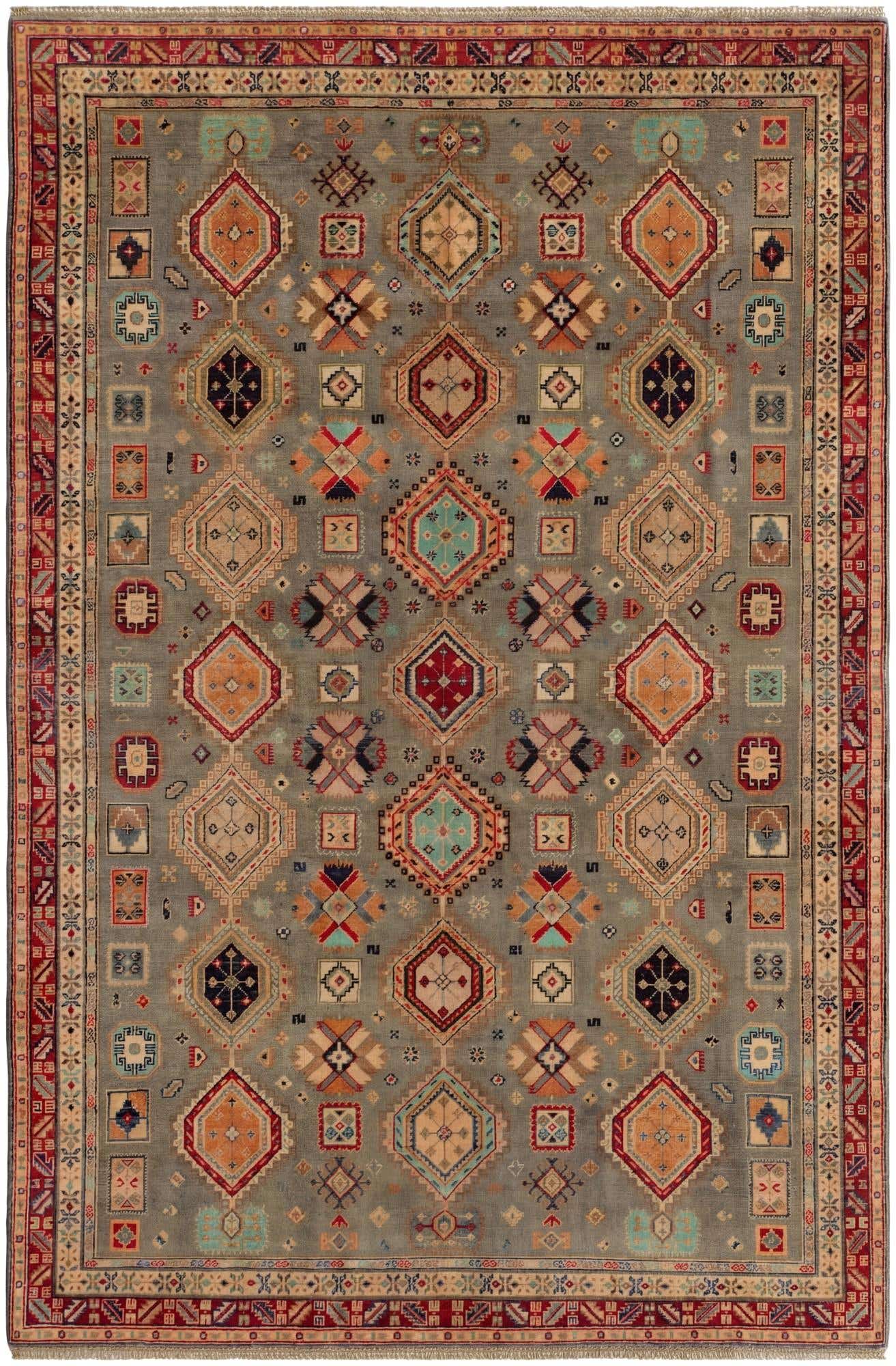 6' 5 x 9' 9 Hand Knotted Kazak Rug