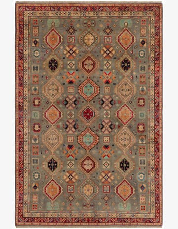 6' 5 x 9' 9 Hand Knotted Kazak Rug