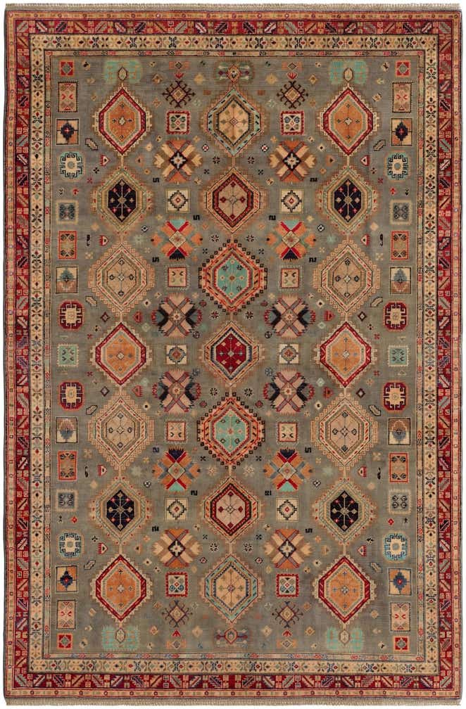 6' 5 x 9' 9 Hand Knotted Kazak Rug