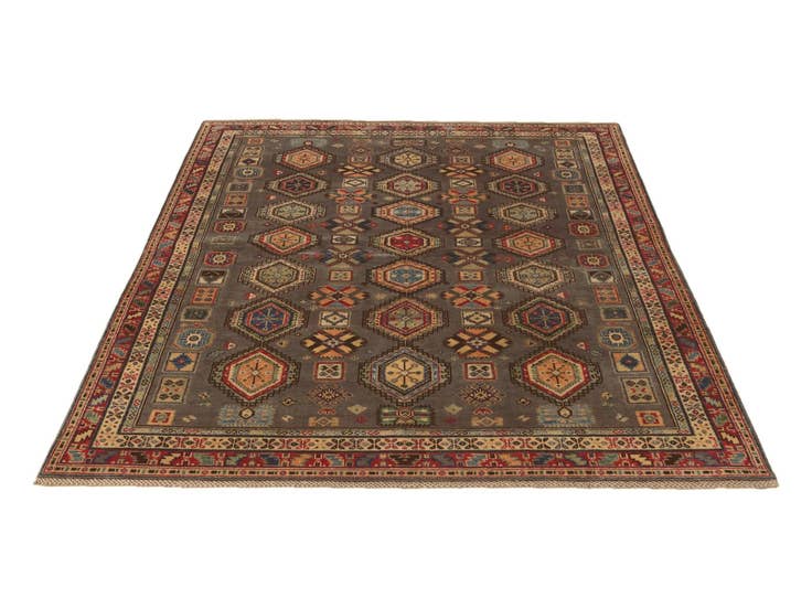 Detail image of 5' 8 x 8' Hand Knotted Kazak Rug