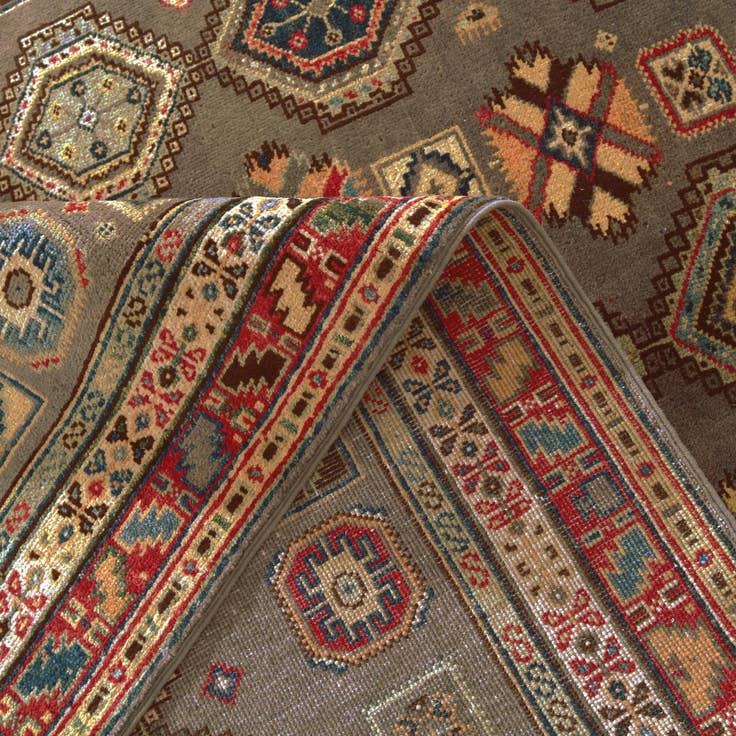 Detail image of 5' 8 x 8' Hand Knotted Kazak Rug