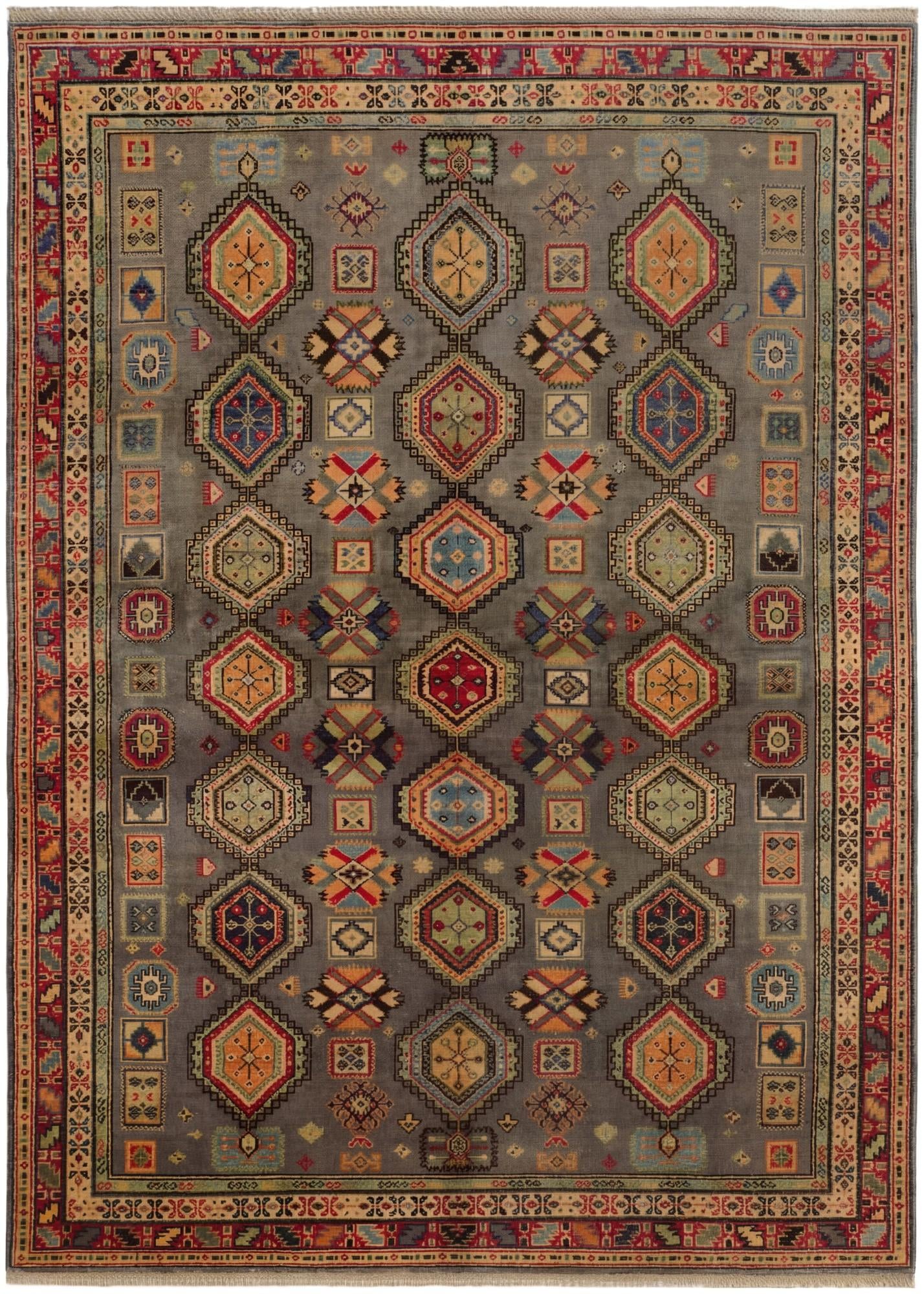 5' 8 x 8' Hand Knotted Kazak Rug