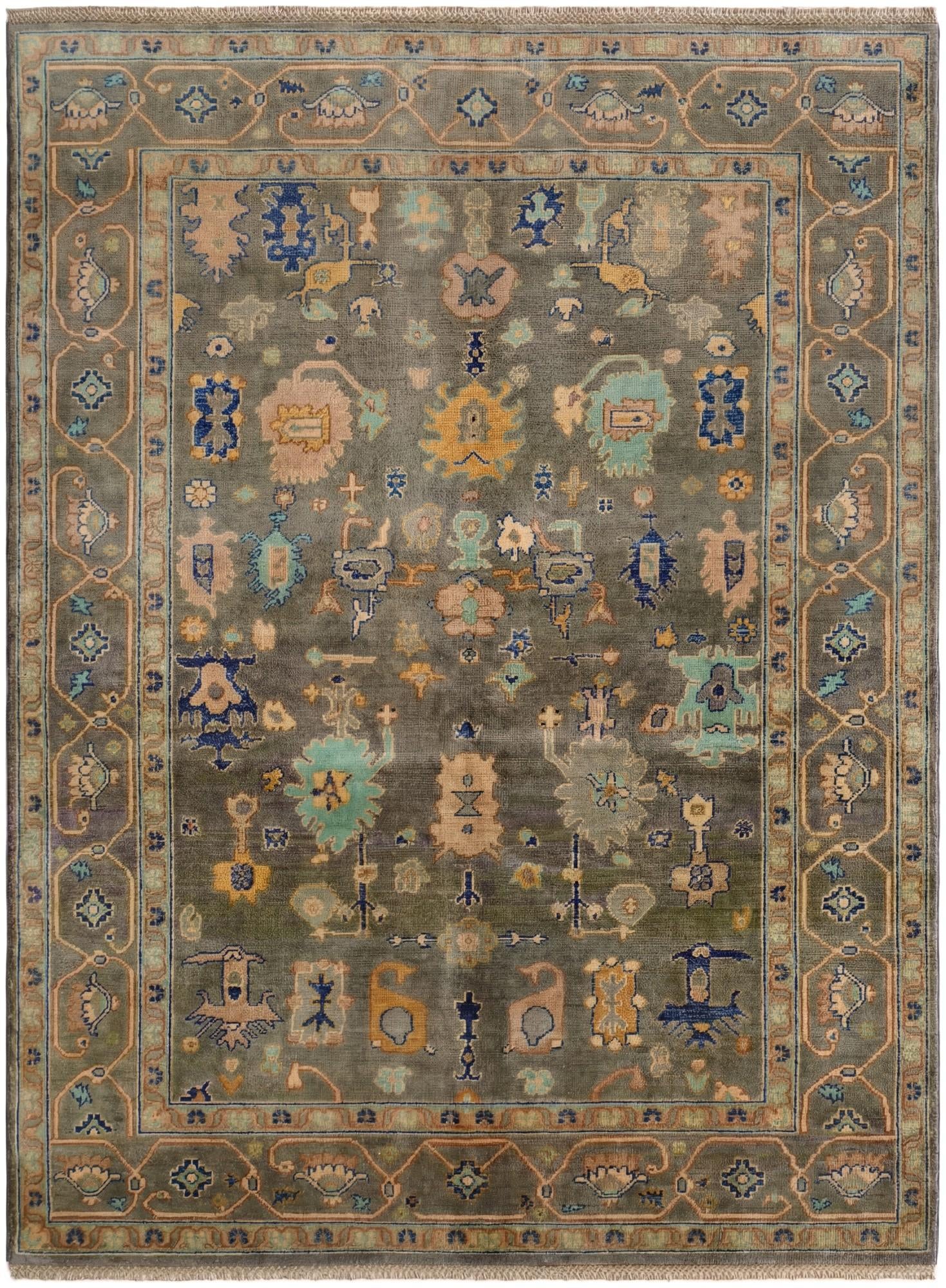 5' 7 x 7' 5 Hand Knotted Kazak Rug