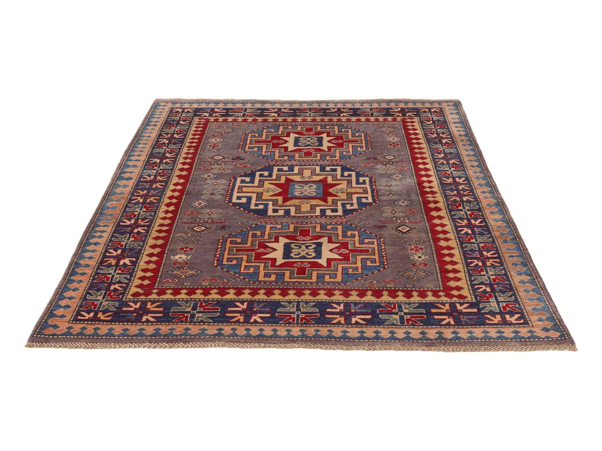 5' 7 x 7' 7 Hand Knotted Kazak Rug