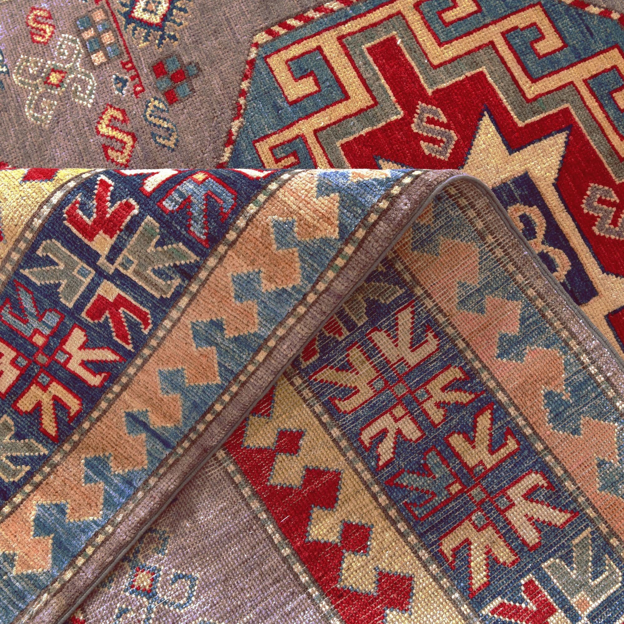 5' 7 x 7' 7 Hand Knotted Kazak Rug