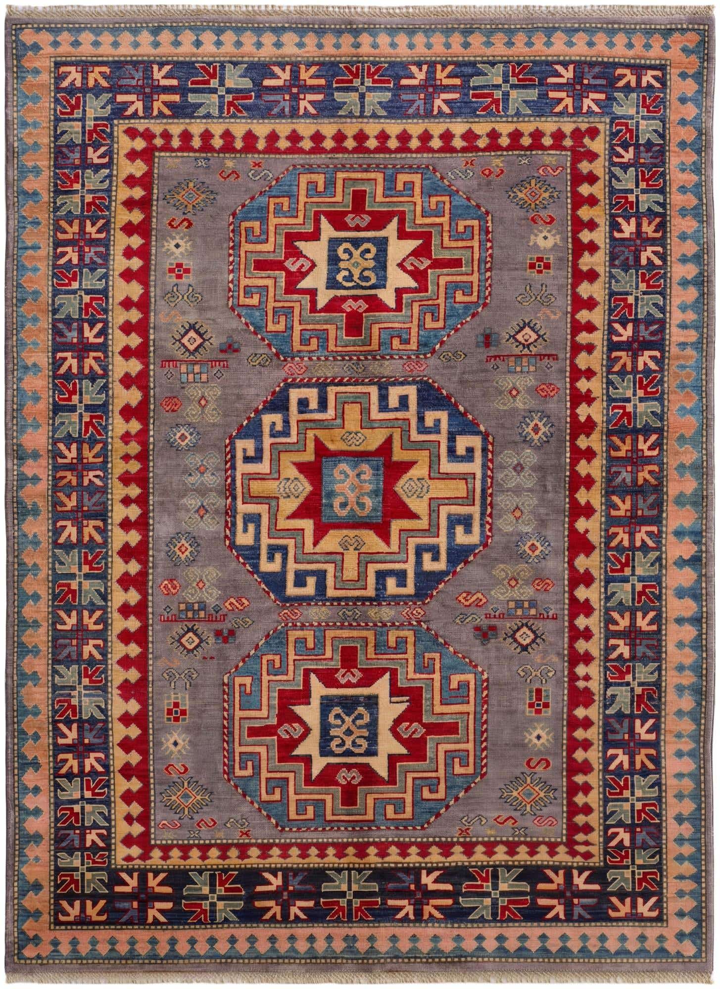 5' 7 x 7' 7 Hand Knotted Kazak Rug