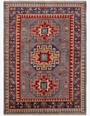 5' 7 x 7' 7 Hand Knotted Kazak Rug