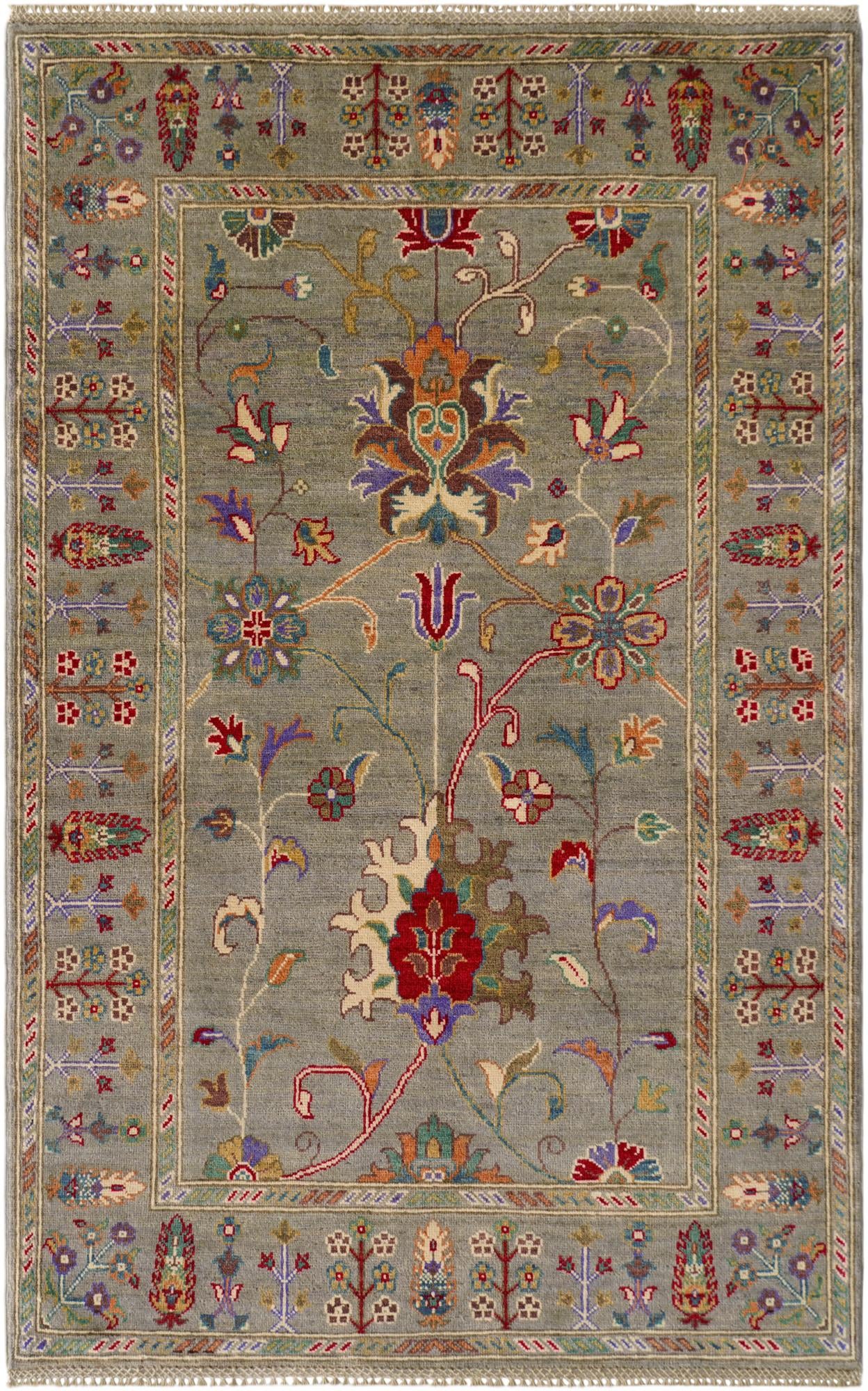 4' x 6' 3 Hand Knotted Kazak Rug