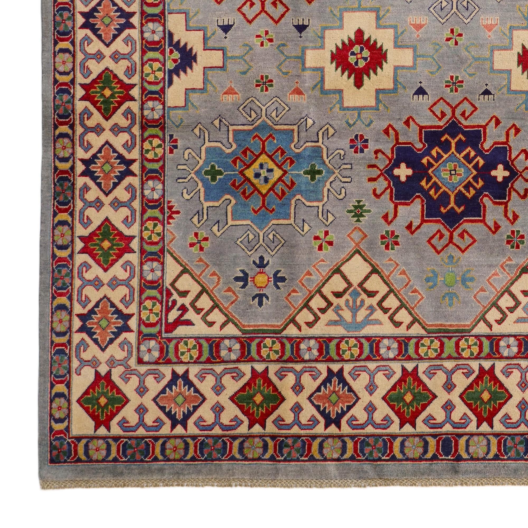 8' x 10' 6 Hand Knotted Kazak Rug