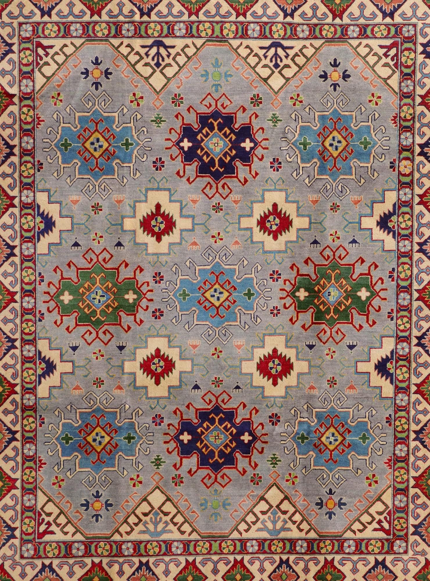 8' x 10' 6 Hand Knotted Kazak Rug