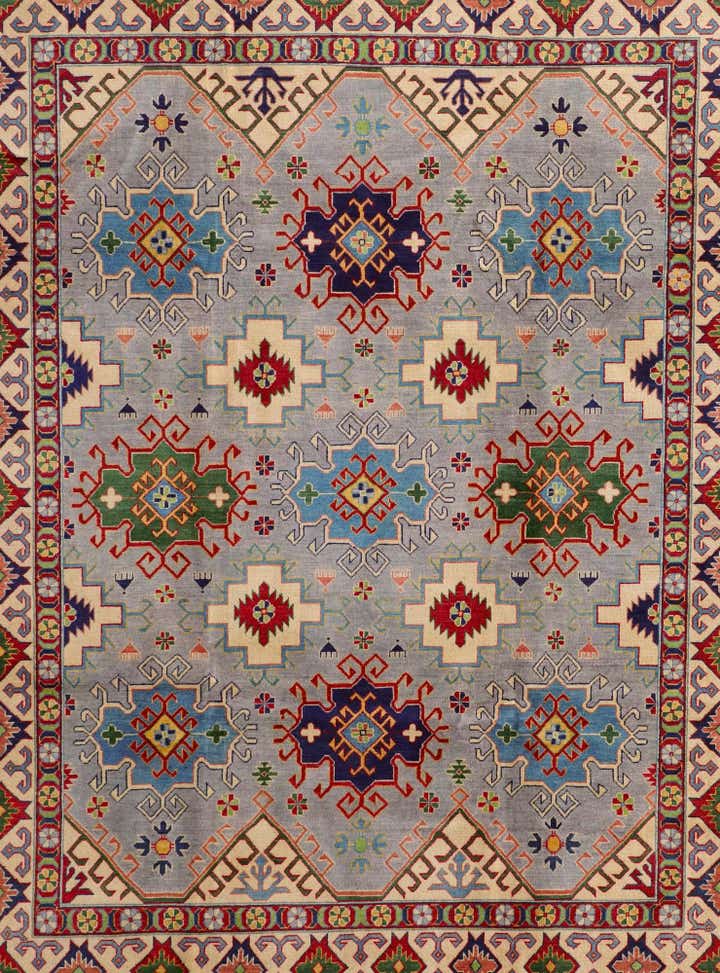 8' x 10' 6 Hand Knotted Kazak Rug