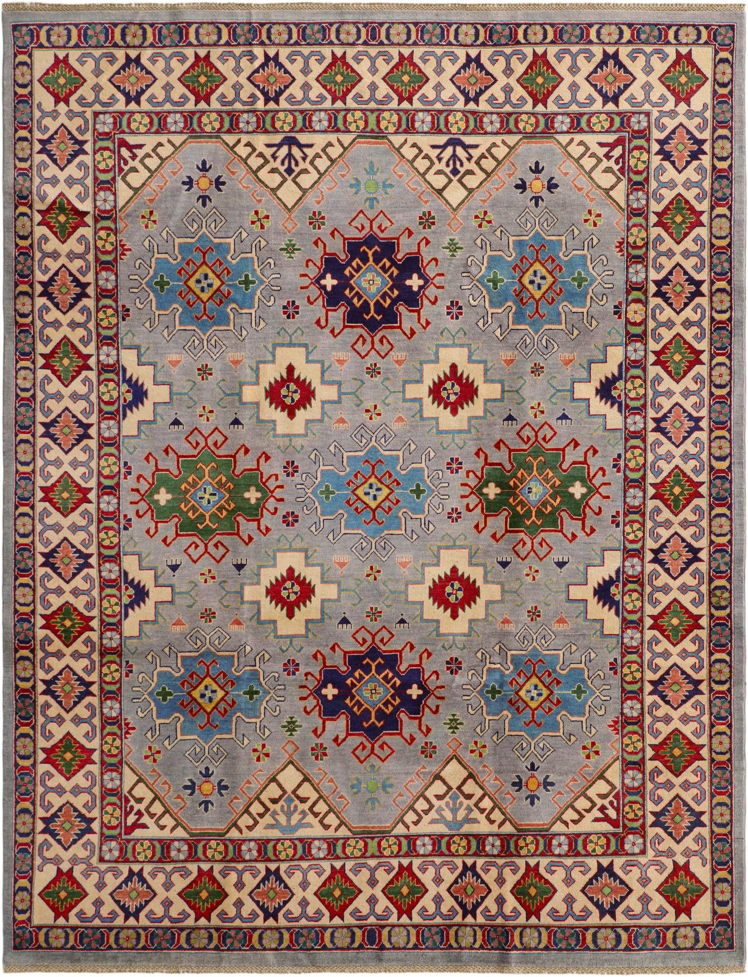 8' x 10' 6 Hand Knotted Kazak Rug