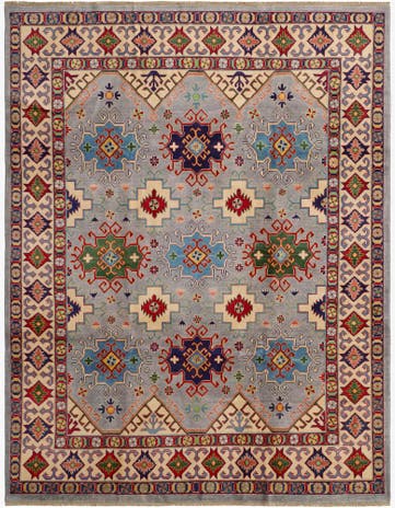 8' x 10' 6 Hand Knotted Kazak Rug