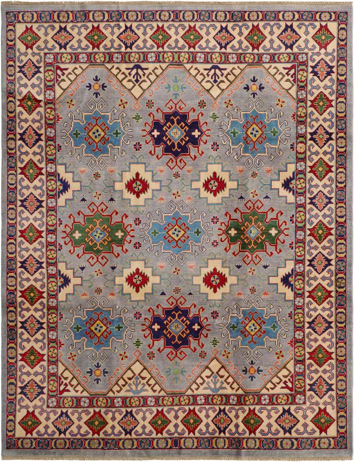 8' x 10' 6 Hand Knotted Kazak Rug