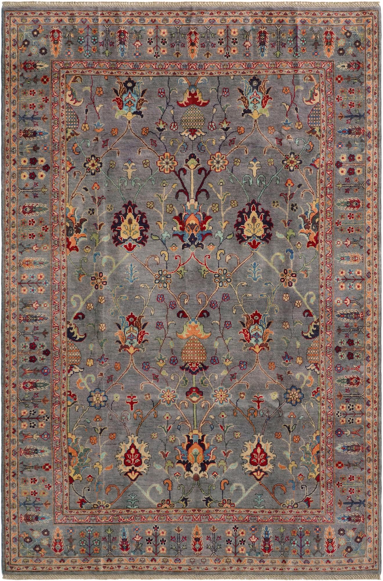6' 3 x 9' 5 Hand Knotted Kazak Rug