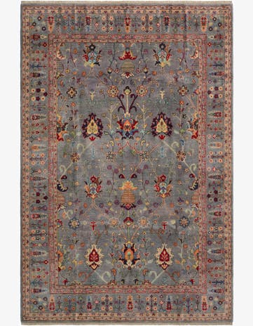6' 3 x 9' 5 Hand Knotted Kazak Rug